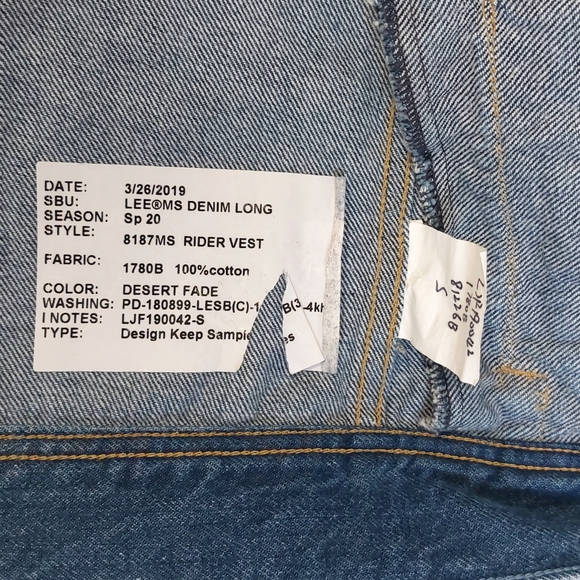 LEE Womens Denim Riders 100% Cotton Vest Desert Fade Size S NEW - Picture 6 of 6